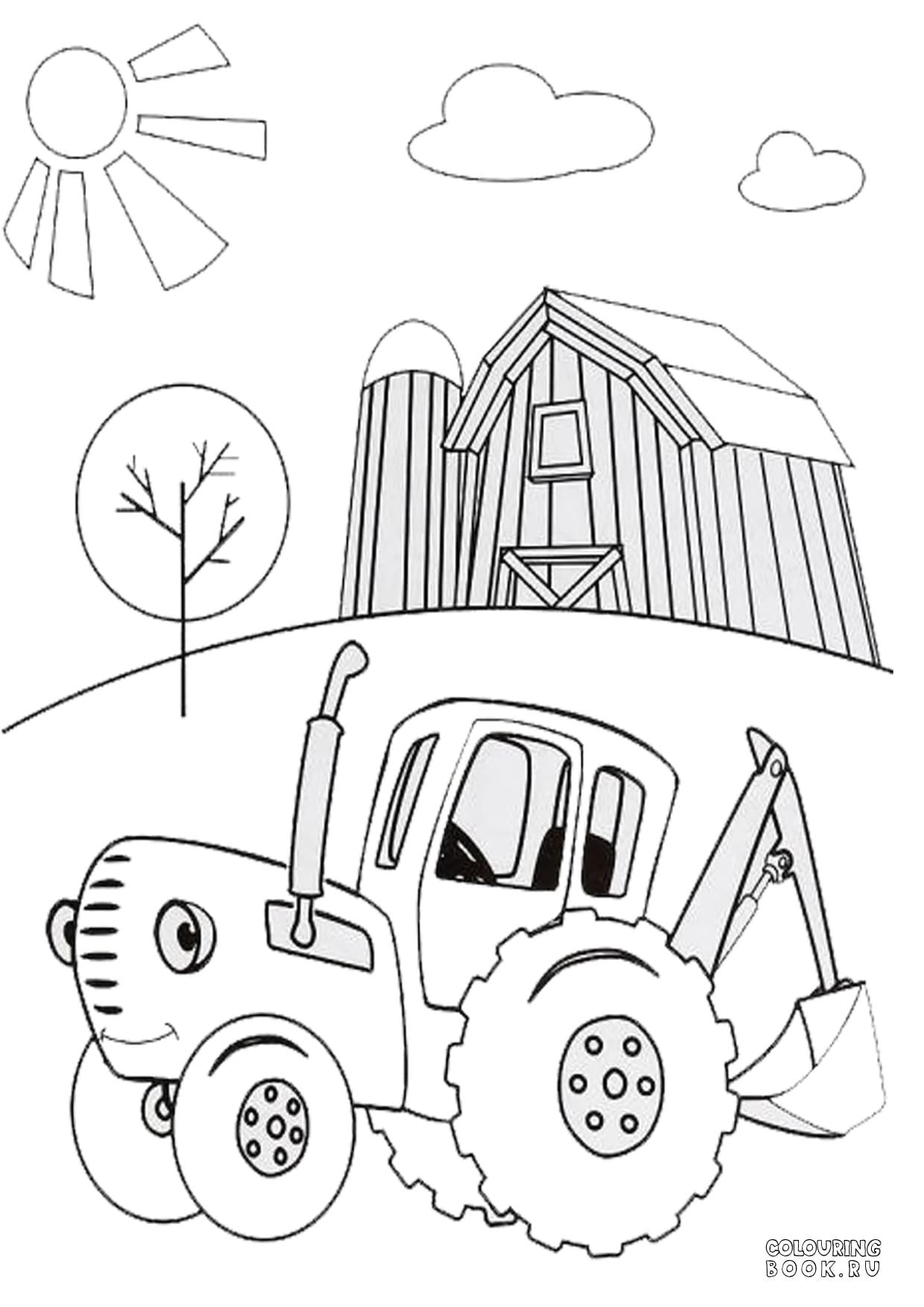 Раскраска «Простой трактор для малышей»