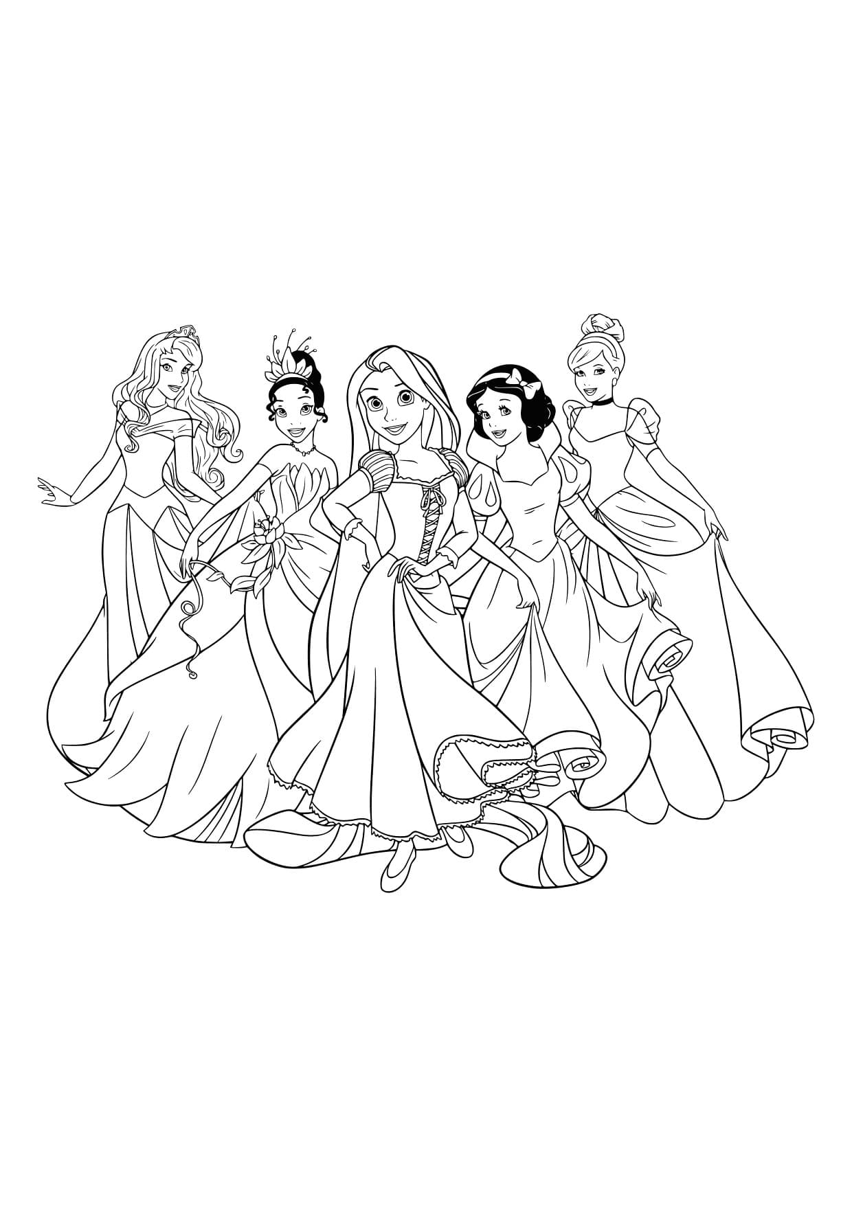 Раскраска «Девочки-принцессы», А4