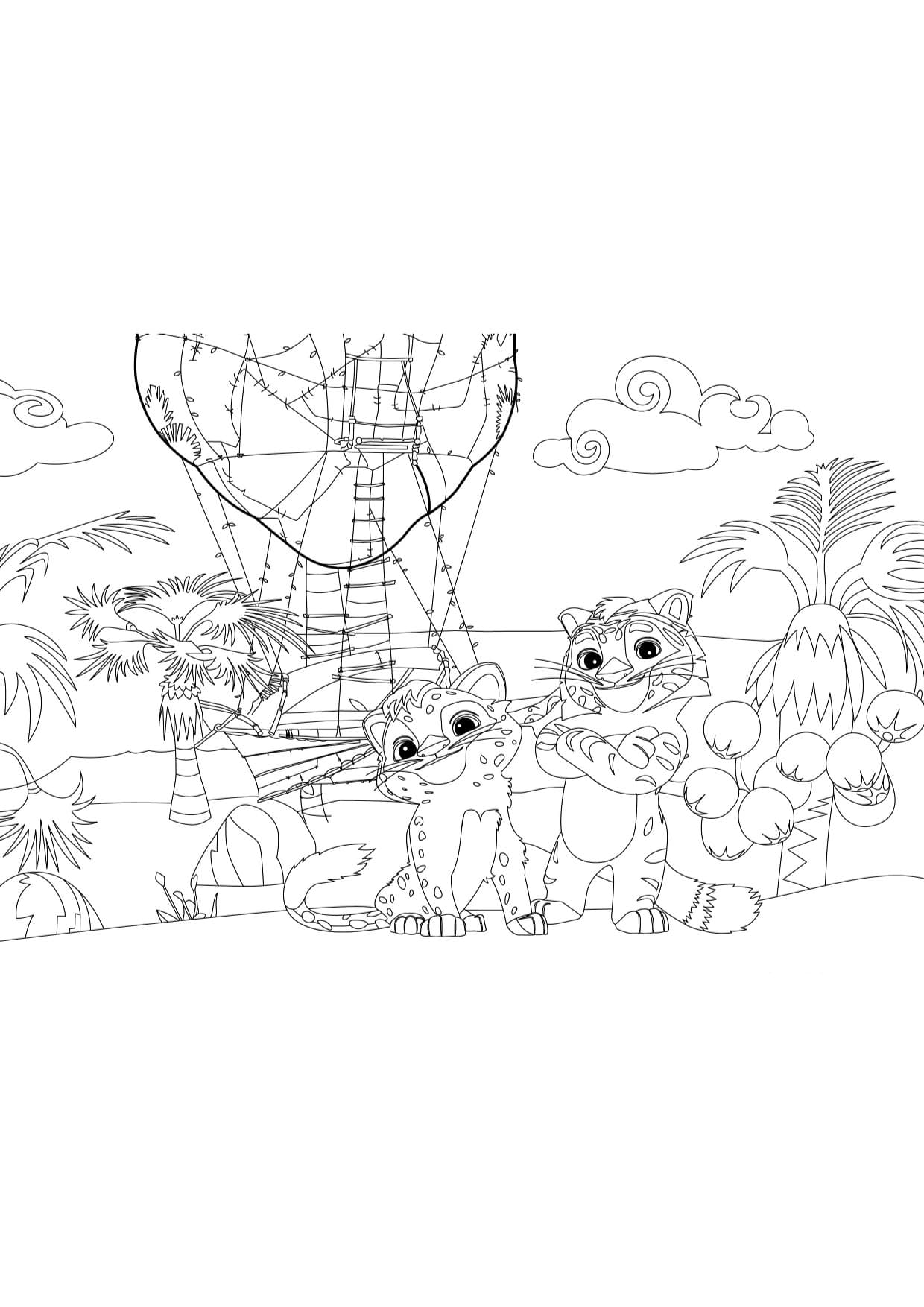 Раскраска А5 «Лео и Тиг» с вырубкой в виде персонажа